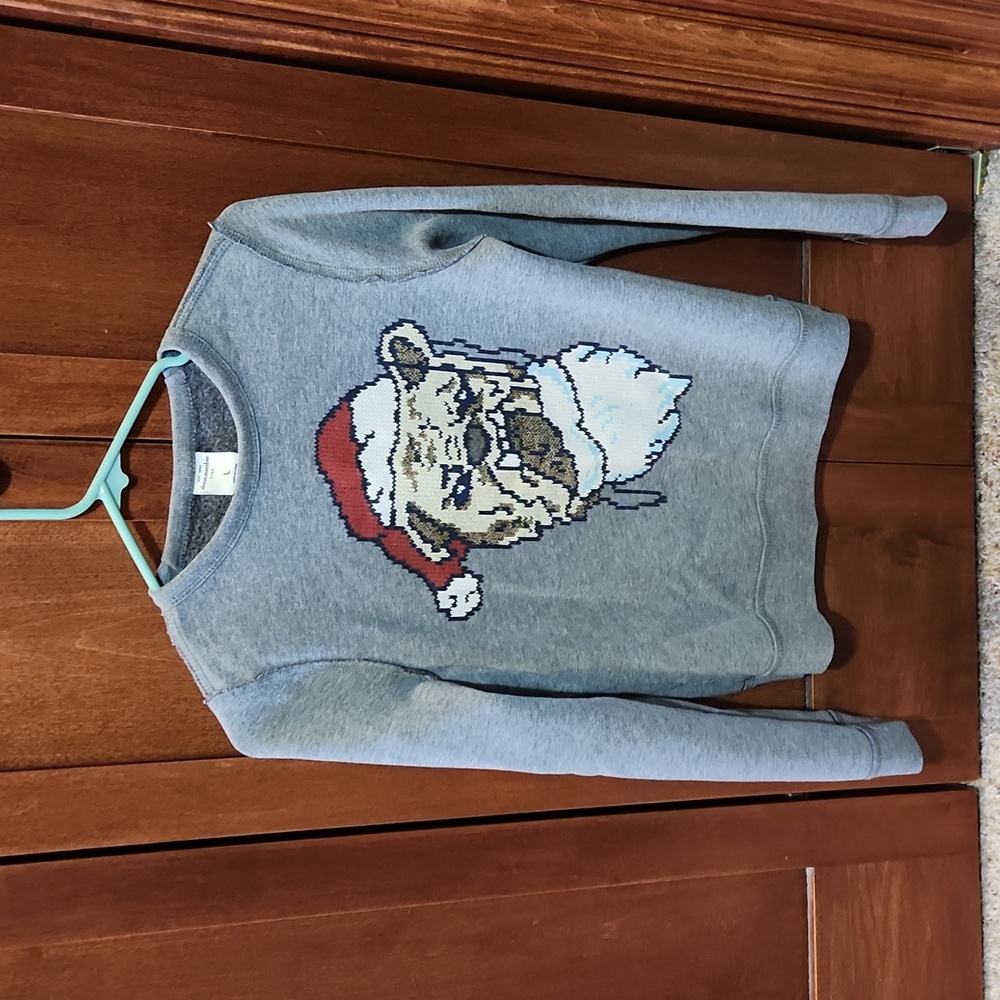 Abercrombie Kids Gumpy Christmas Bulldog Sweatshirt size Large